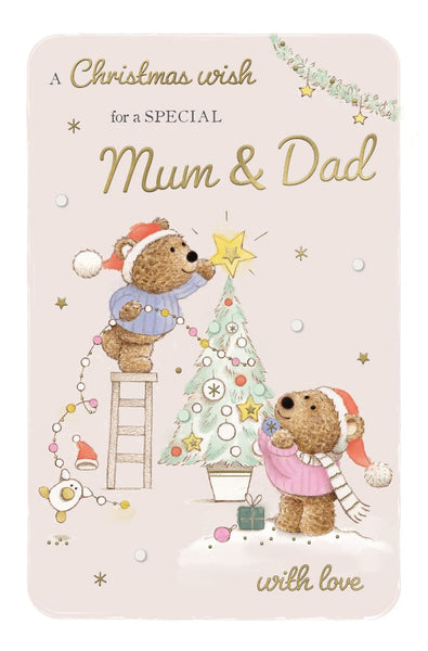 Mum and Dad Christmas card- Xmas bears