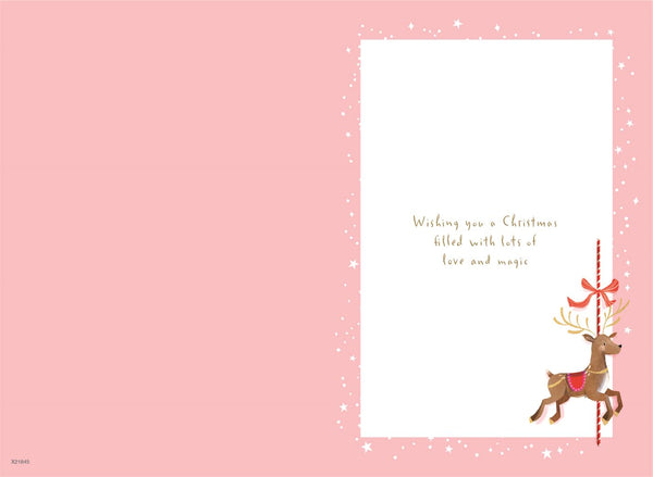Granddaughter Christmas Card | Magical Merry-Go-Round Design