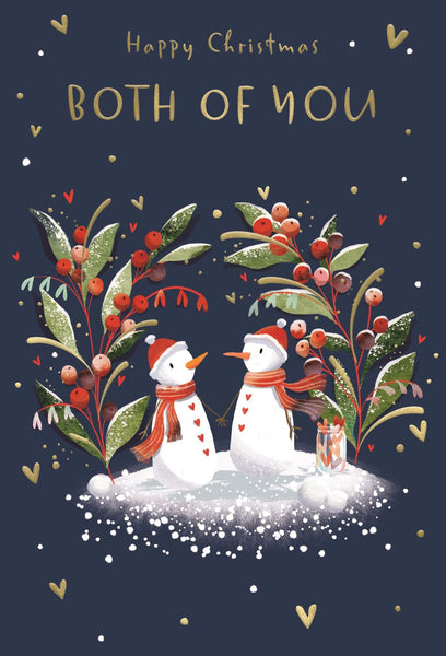 Both of you Christmas card - Cute snow couple