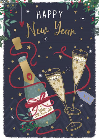 New year card- new year toast
