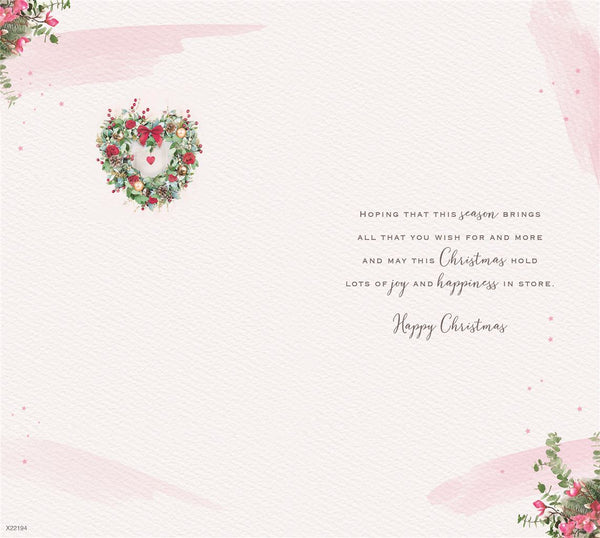 Someone Special Christmas Card – Floral Wreath, Greeting Card