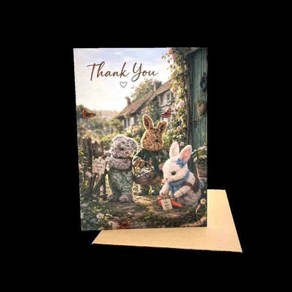 Thank you card - Bramble bunnies