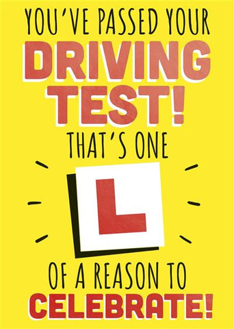 Driving test congratulations card - celebrate