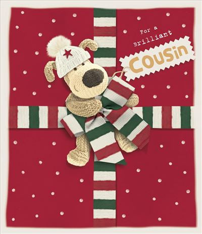 Cousin Christmas card - cute Boofle