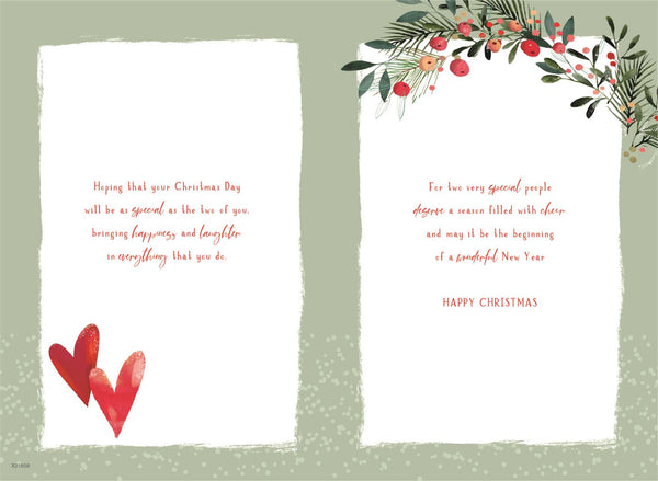Granddaughter and Partner Christmas card- Xmas flowers