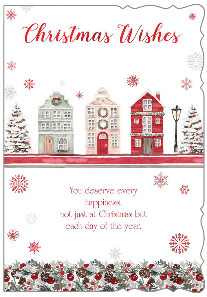 General Christmas card-festive town