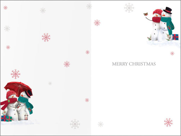 Daughter and Son-in-law Christmas card - cute snow couple