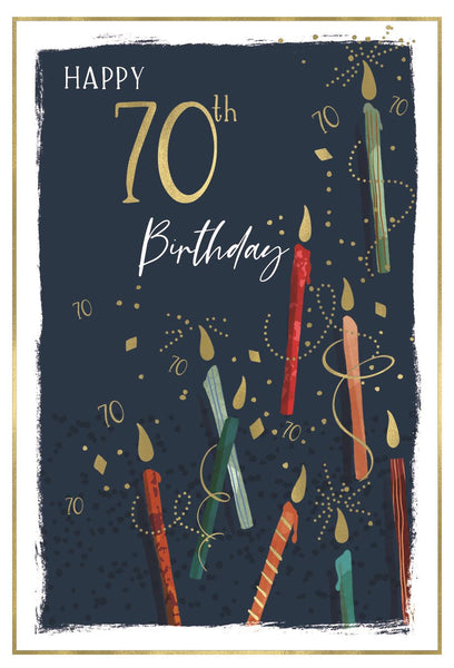 70th birthday card - birthday candles