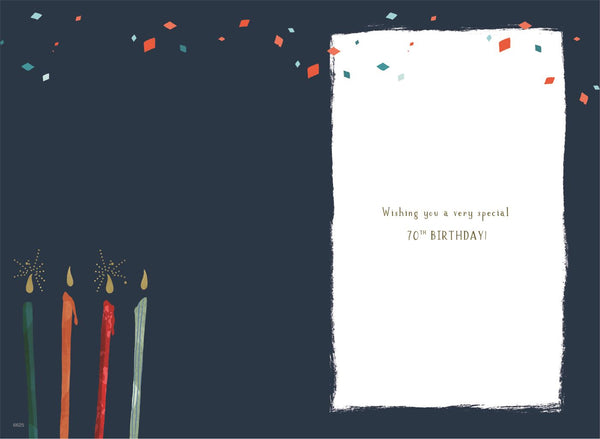 70th birthday card - birthday candles