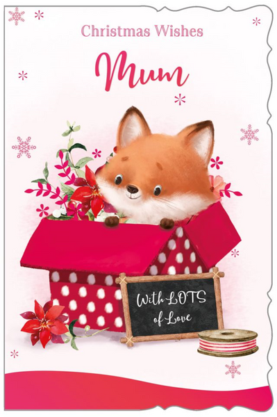 Mum Christmas card - cute fox