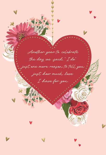 Wife wedding anniversary card - anniversary bouquet