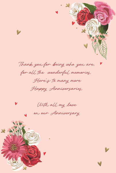 Wife wedding anniversary card - anniversary bouquet