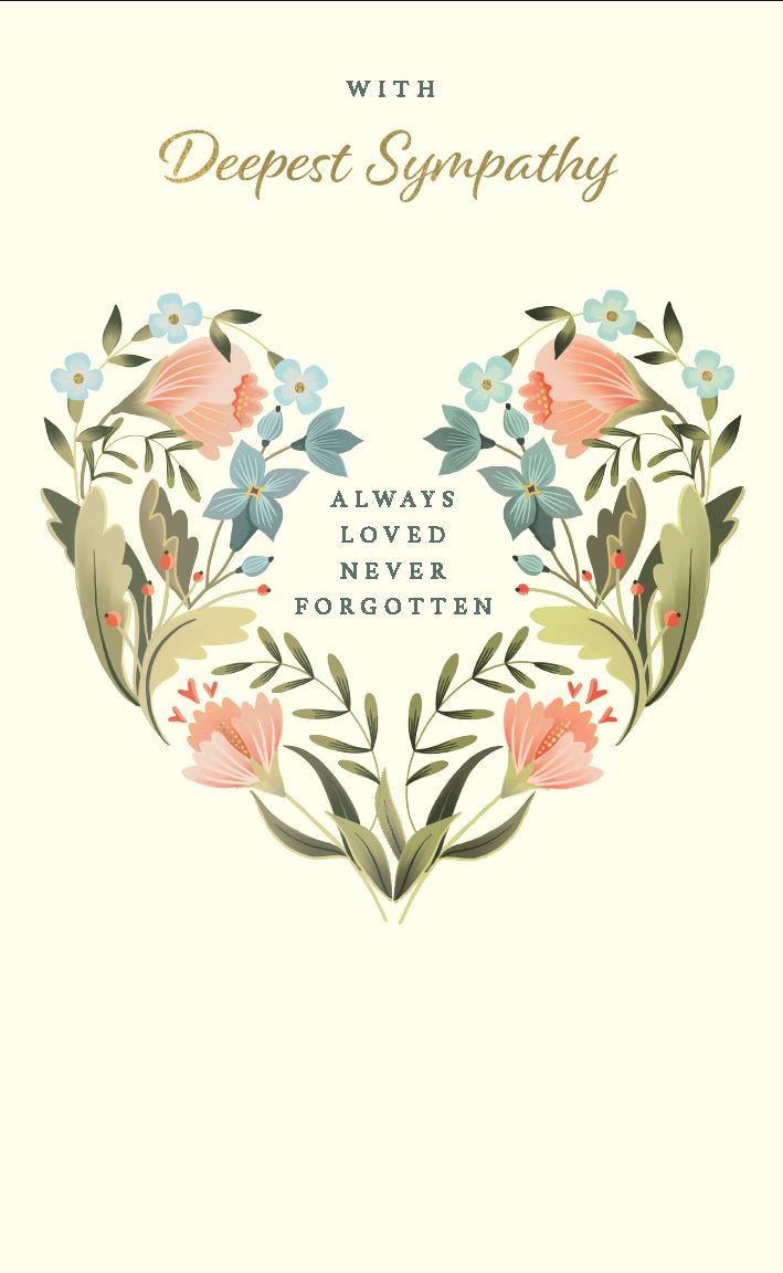 Sympathy card - never forgotten