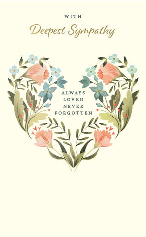 Sympathy card - never forgotten