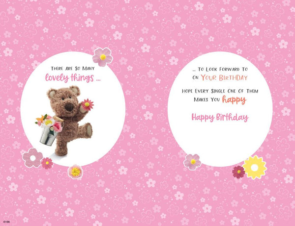 Cousin birthday card - cute Barley bear