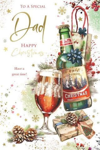 Dad Christmas card - Xmas beers