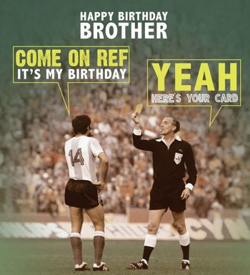 Brother Funny birthday card- football referee