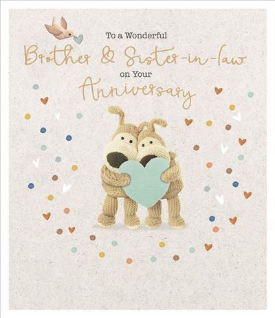 Brother and Sister-in-law anniversary card - Boofle