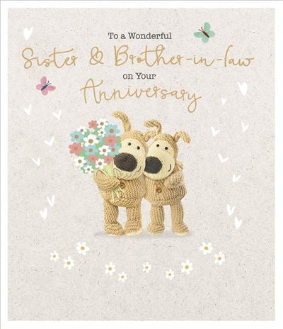 Sister and Brother-in-law anniversary card - Boofle