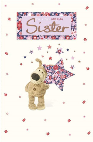 Sister birthday card - cute Boofle