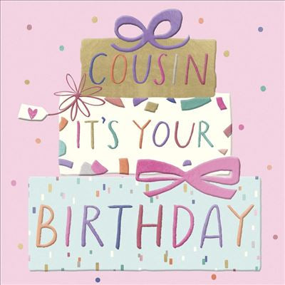 Cousin birthday card- modern