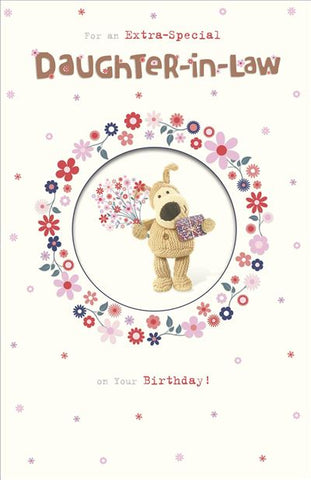 Daughter in law birthday card - cute Boofle