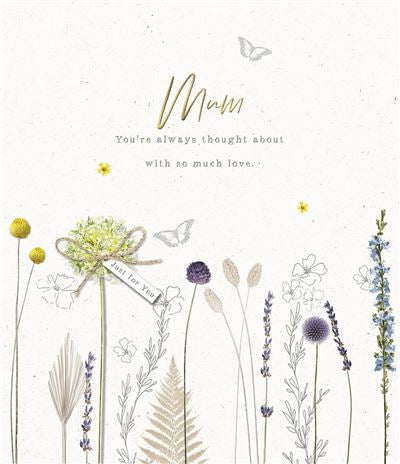 Mum birthday card - garden flowers