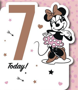 Age 7 Minnie Mouse birthday card