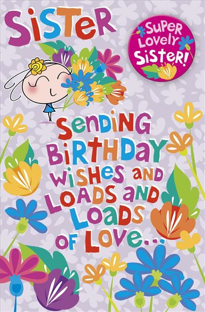 Sister birthday card - With badge