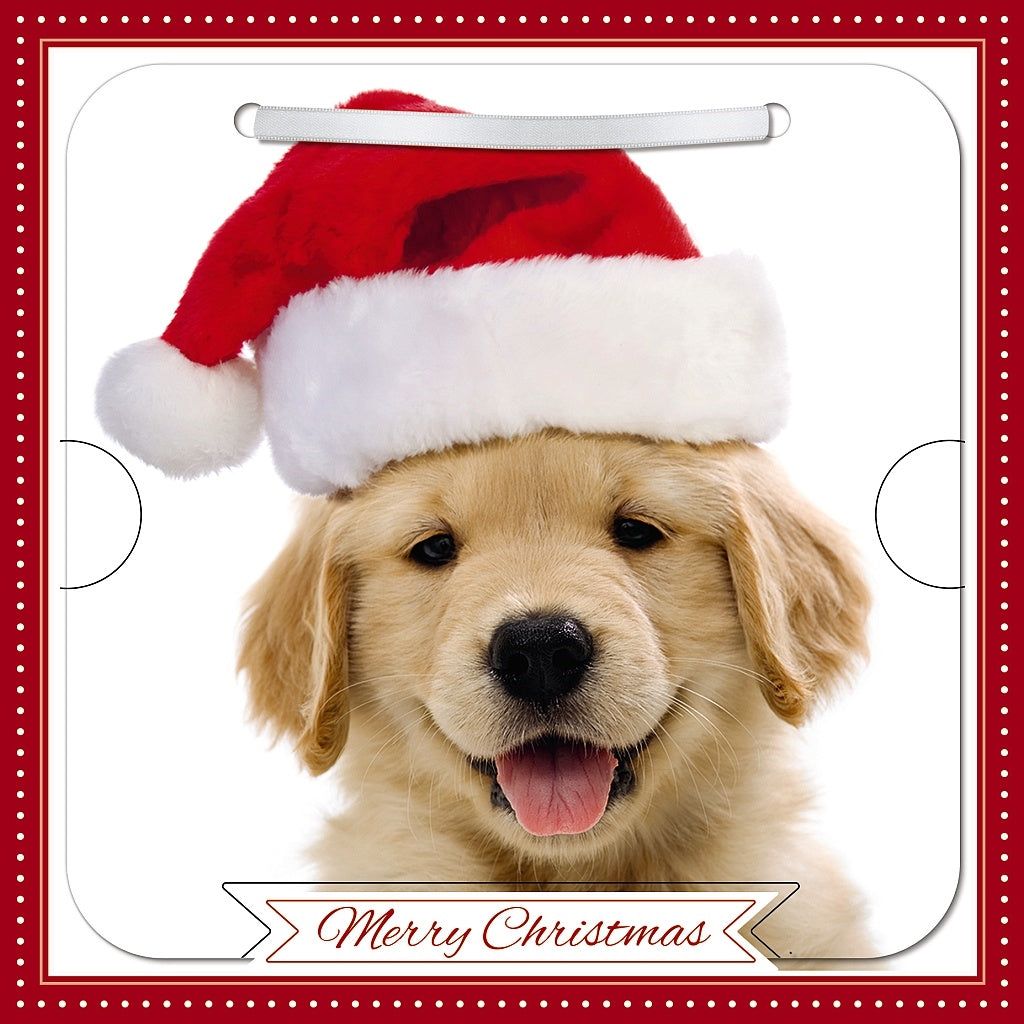3D General Christmas card - cute Xmas puppy