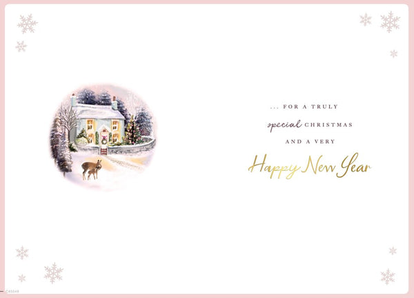 Mum Christmas card - traditional Xmas home