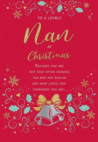 Nan Christmas card - Xmas flowers