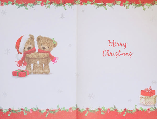 Grandson and Girlfriend Christmas card - cute bears