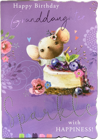 Granddaughter birthday card- cute mouse