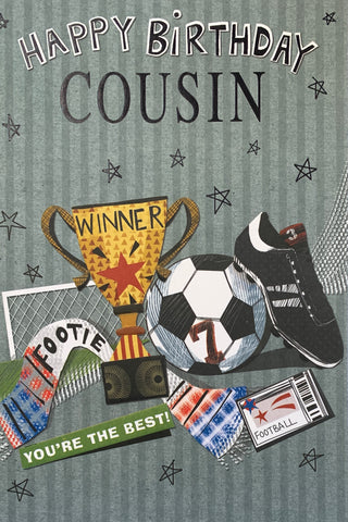 Cousin birthday card- football