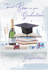 Son Graduation card-scroll and cap