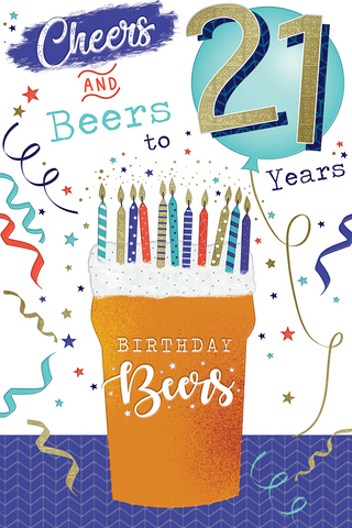 21st birthday card- birthday beers