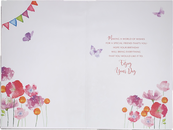 Friend birthday card - flowers