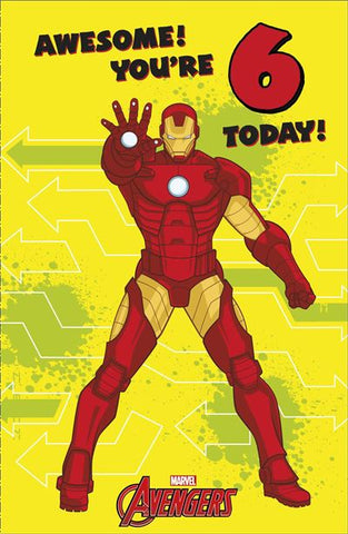 Age 6 Iron Man birthday card