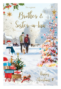 Brother and Sister in law Christmas card - winter walk