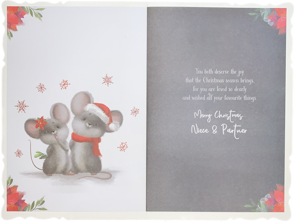 Niece and her Partner Christmas card - cute mice
