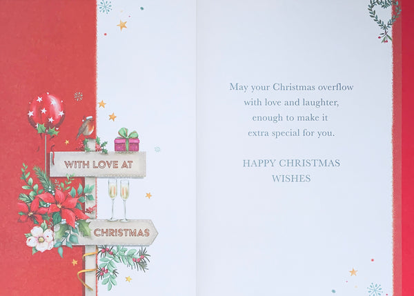 To both of you Christmas card- festive robin