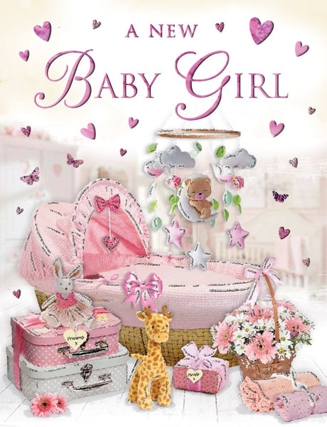 Baby girl birth congratulations card