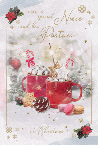 Niece and partner Christmas card - Xmas hot chocolates
