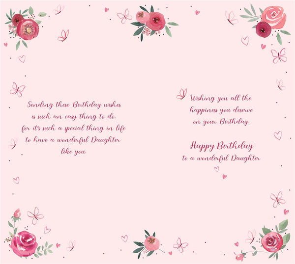 Daughter birthday card- birthday flowers