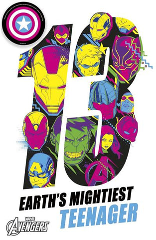 Age 13 birthday card- Marvel Avengers