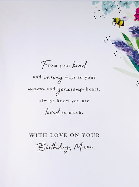 Mum birthday card - Flowers and bees
