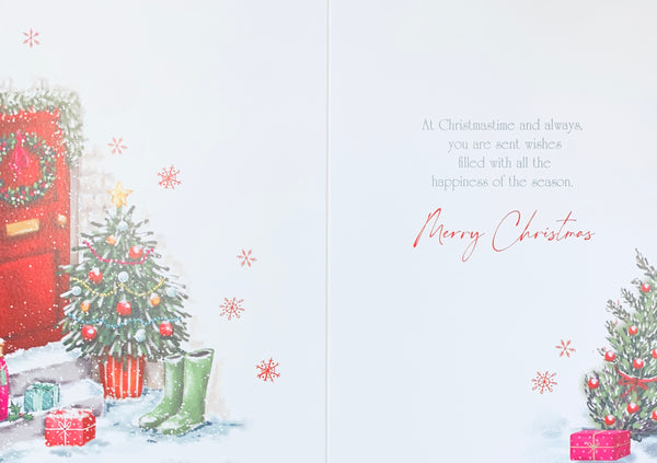Nephew and Wife Christmas card - xmas door