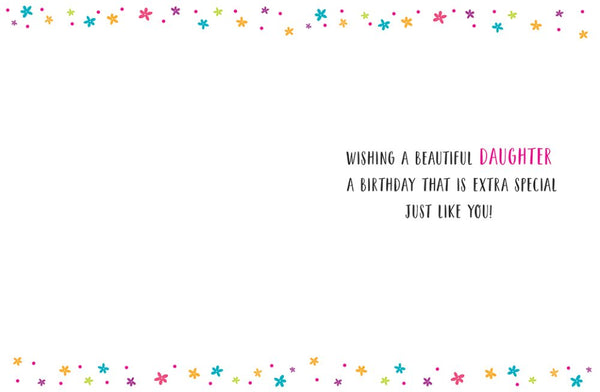 Daughter birthday card - bright sparkles