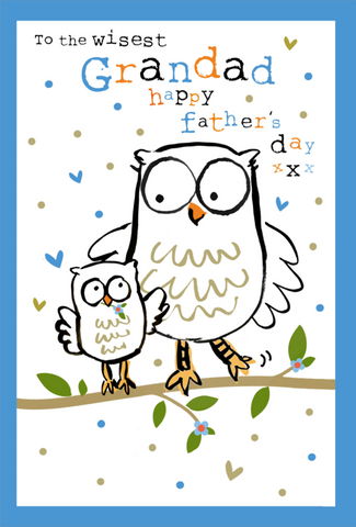 Grandad Father’s Day card - cute owls